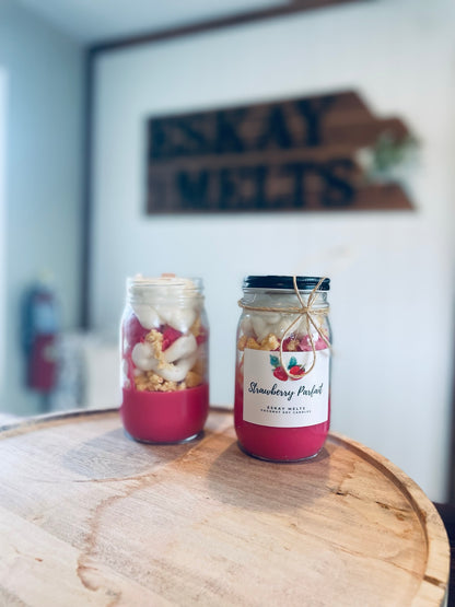 16oz Strawberry Parfait Candle | Coconut Soy Dessert Candle