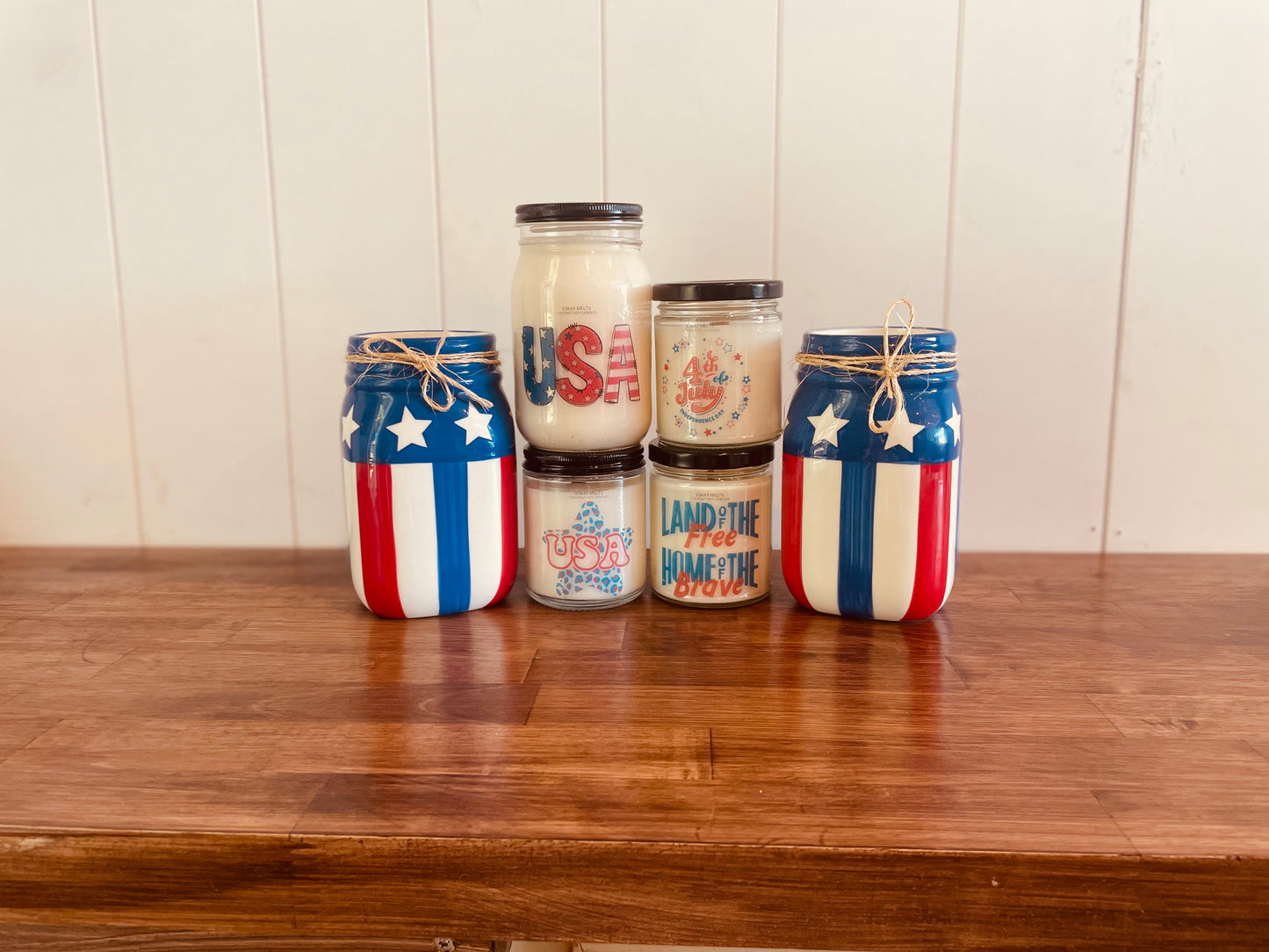 24oz American Flag Mason Jar