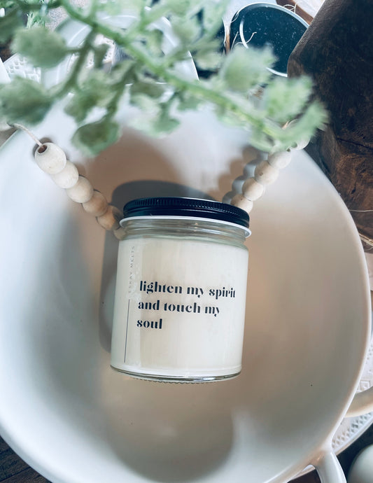 Lighten my spirit 9oz Coconut Soy Candle