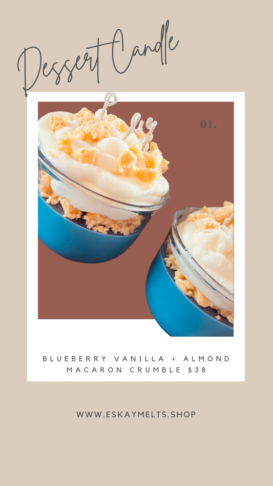 Blueberry Vanilla Dessert Candle