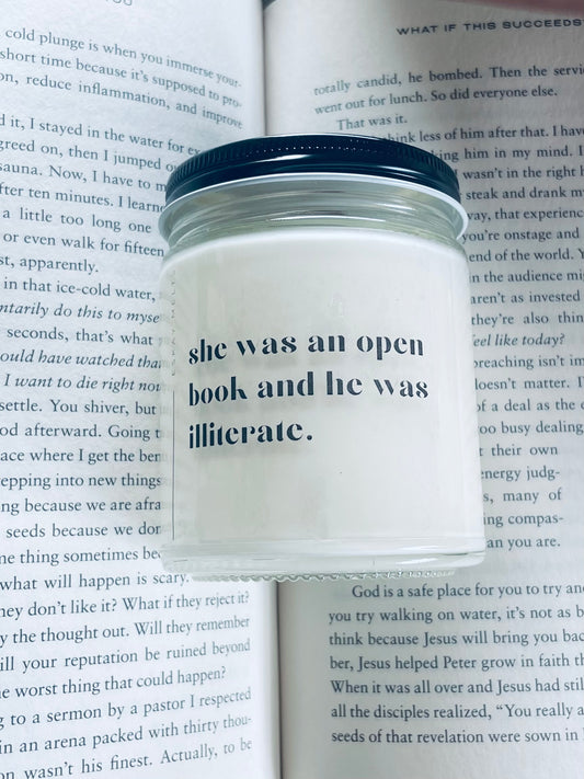 She was an open book 9oz Coconut Soy Candle