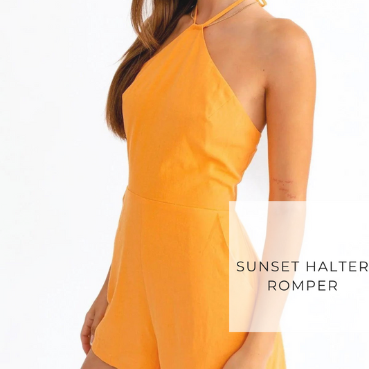 Sunset halter neck romper