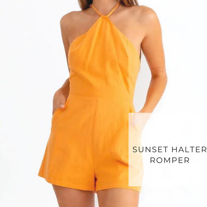 Sunset halter neck romper