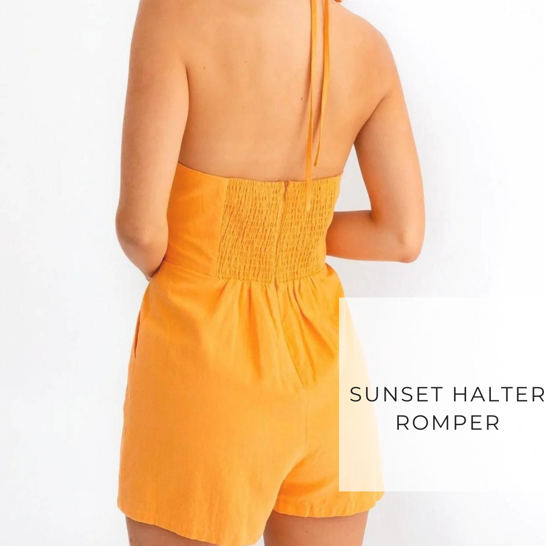 Sunset halter neck romper