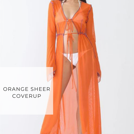 Orange Swimsuit Cover Up- Sheer